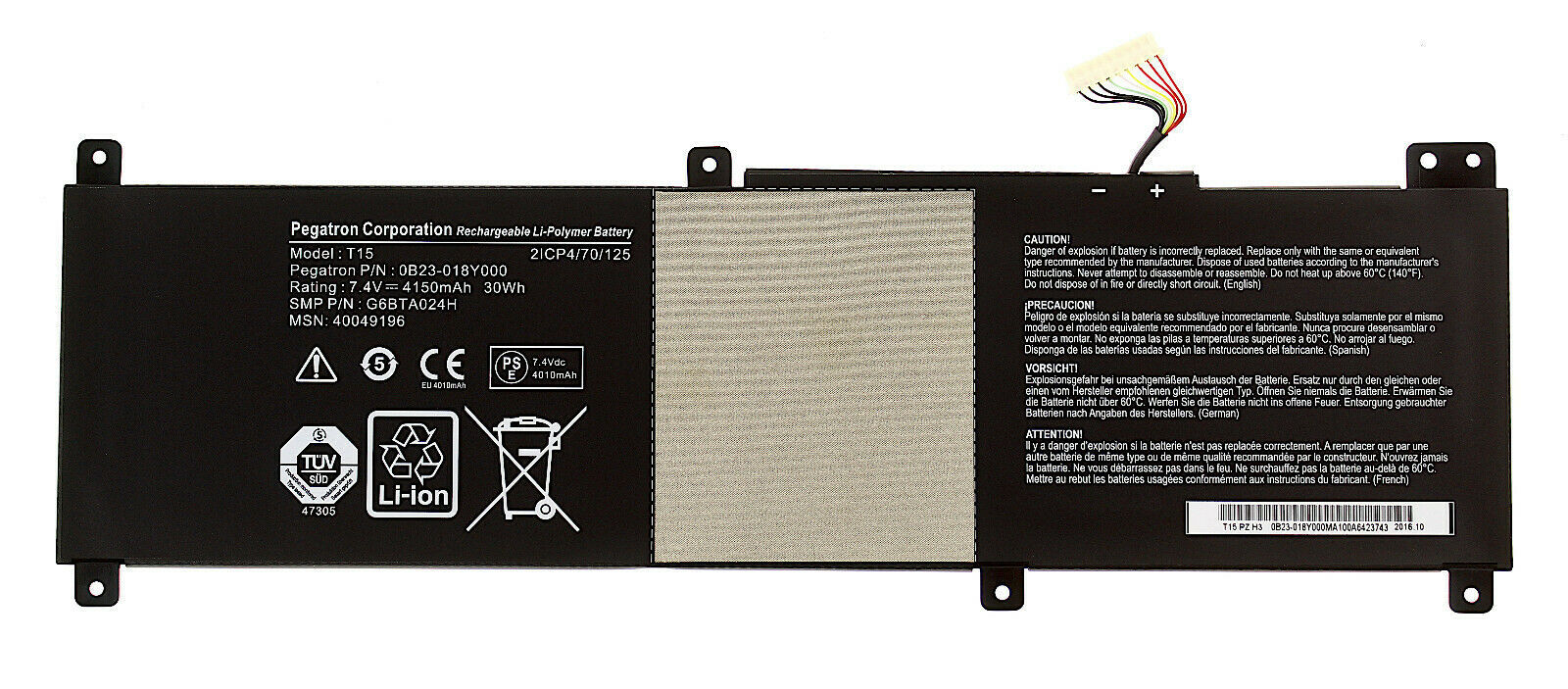 7.4V 4150mAh Medion S6213T S6214T S6413T T15 0B23-018Y000 compatible battery