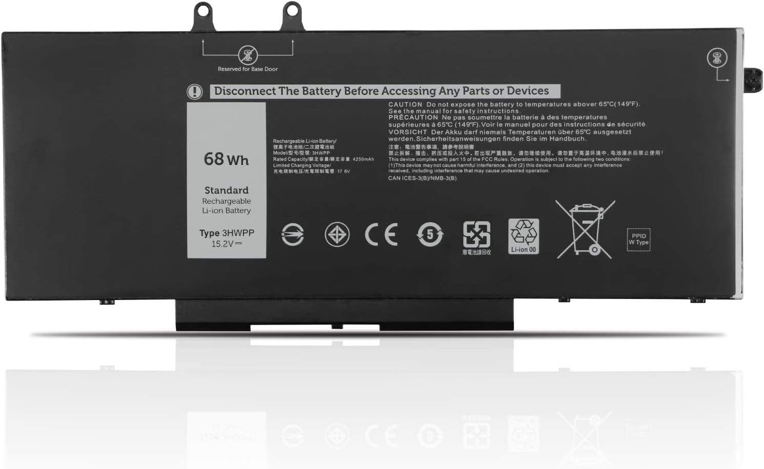 3HWPP Dell Precision 3541 3550 3551 Inspiron 17 7706 15 7500 7506 2 in - 1 black. Edition compatible battery