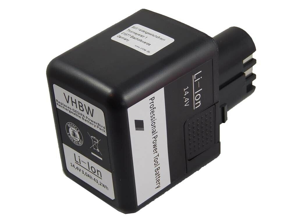 14.4V 2000mAh Gesipa Accubird,Firebird 7251045,7251049,7260032 compatible Battery