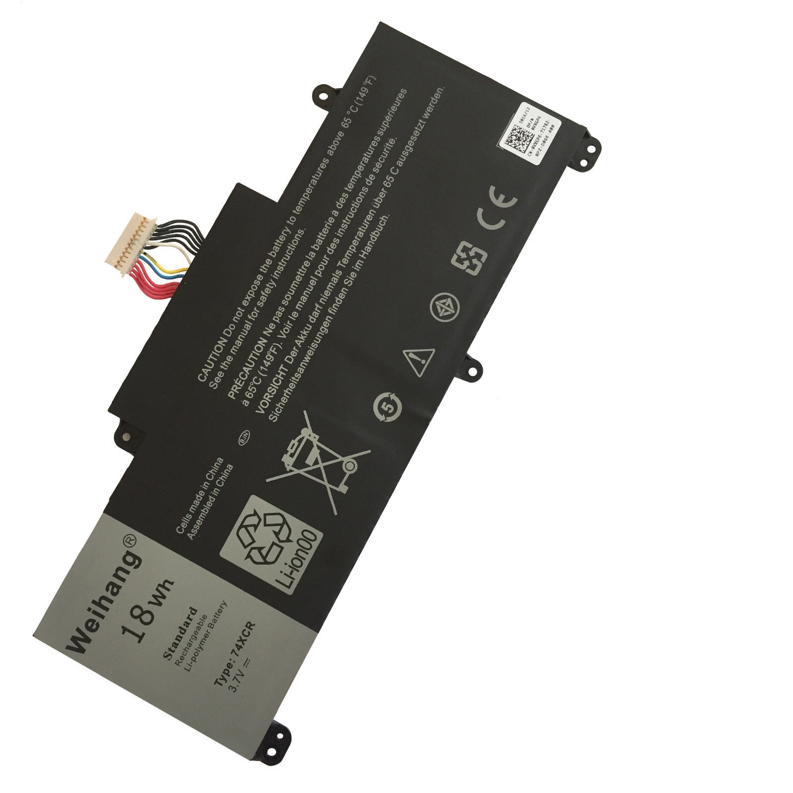 74XCR Dell Venue 8 Pro 5830 T01D Windows VXGP6 X1M2Y 18Wh 3.7V remplacement Battery - Click Image to Close