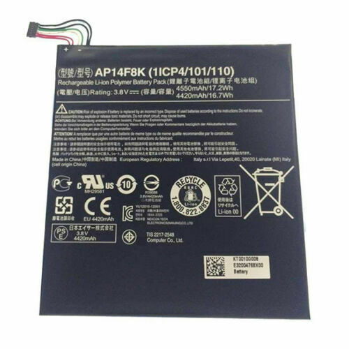 AP14F8K 1ICP4/101/110 Acer Iconia Tab A1-850 B1-810 B1-820 W1-810 compatible Battery - Click Image to Close