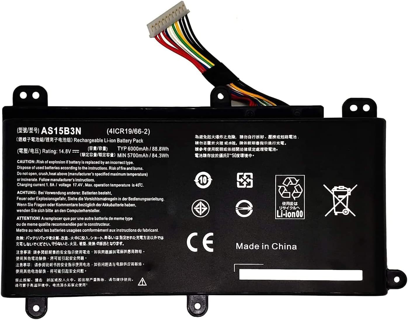 AVCER Predator 17 G5-793 G9-791 G9-791G G9-792 G9-792G G9-793 17X GX-791 GGX-792 21X GX21-71 4ICR19/66-2 compatible battery