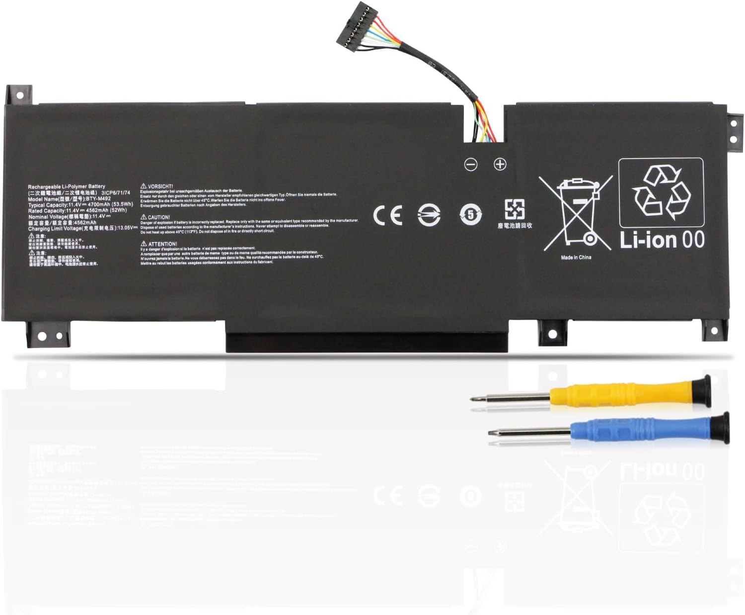 MSI Katana WF66 WF76 11UI 11UI 11UJ BTY-M492 3ICR6/71/74 compatible battery