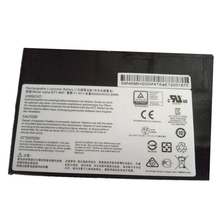 BTY-M6F MSI MS-16H2 GS60 2PC 2PE 2PL 2QC 2QD 2QE 6QC 6QE compatible battery - Click Image to Close