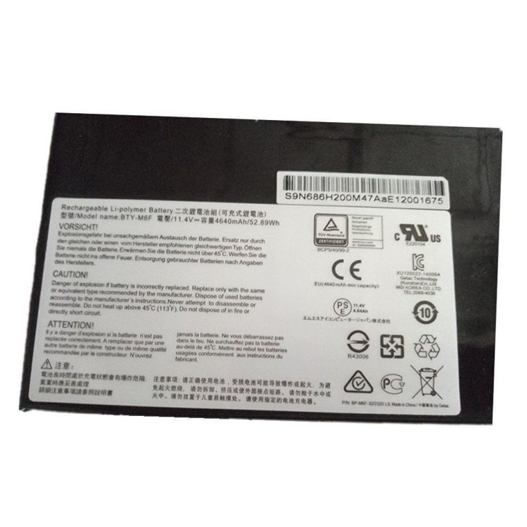 BTY-M6F MSI 16H2 GS60 2PC-010CN 6QE-243CN PX60 MS-16H2 2QE-215CN compatible battery - Click Image to Close