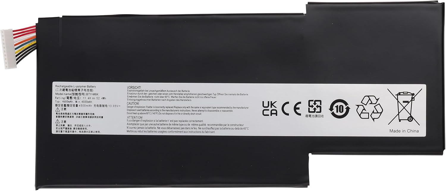 BTY-M6K MSI GF63 8RC-075AU,8RD-001CN,8RD-006CN,8RD-050NL,8RD-095XPL GS63VR 7RG compatible battery