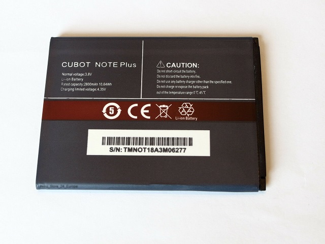 2800mAh Cubot note plus compatible Battery - Click Image to Close