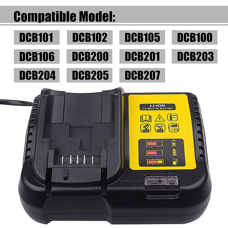 Charger for DeWalt DCB204,DCB205, DCB203, DCB201, DCB200, DCB120, DCB127 - Click Image to Close