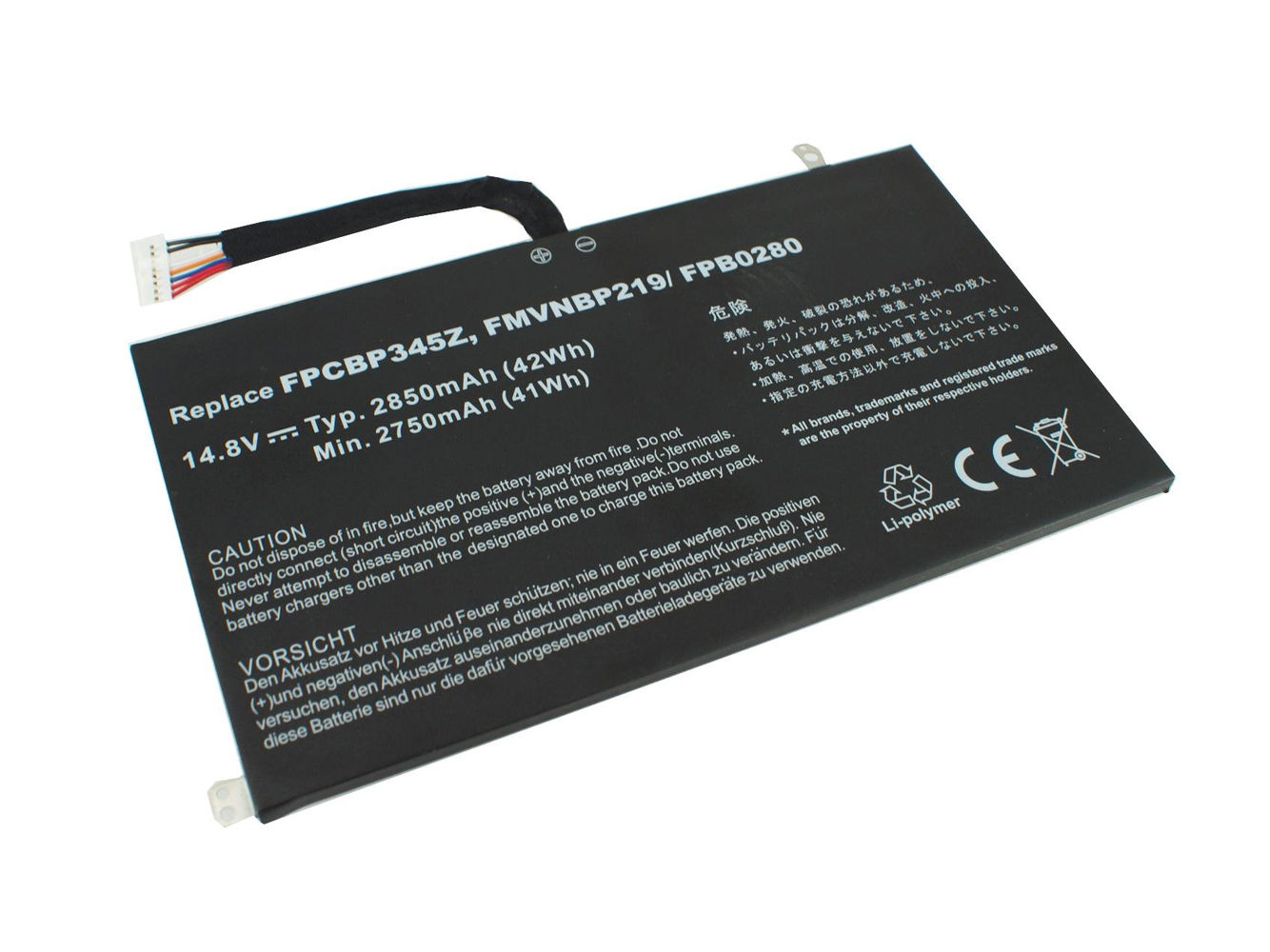 2850mAh Fujitsu UH572 FMVNBP219 FPB0280 FPCBP345Z compatible battery