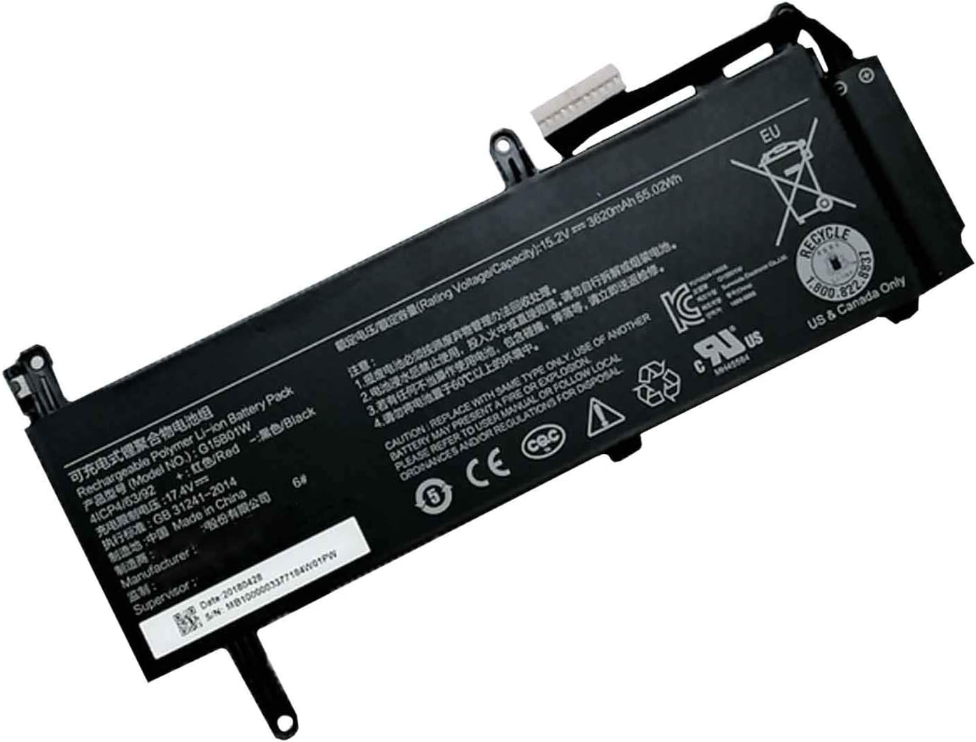 G15B01W G15BO1W Xiaomi Gaming Laptop 7300HQ GTX1060 1050Ti/1060 171502-A1 Intel I7 compatible battery