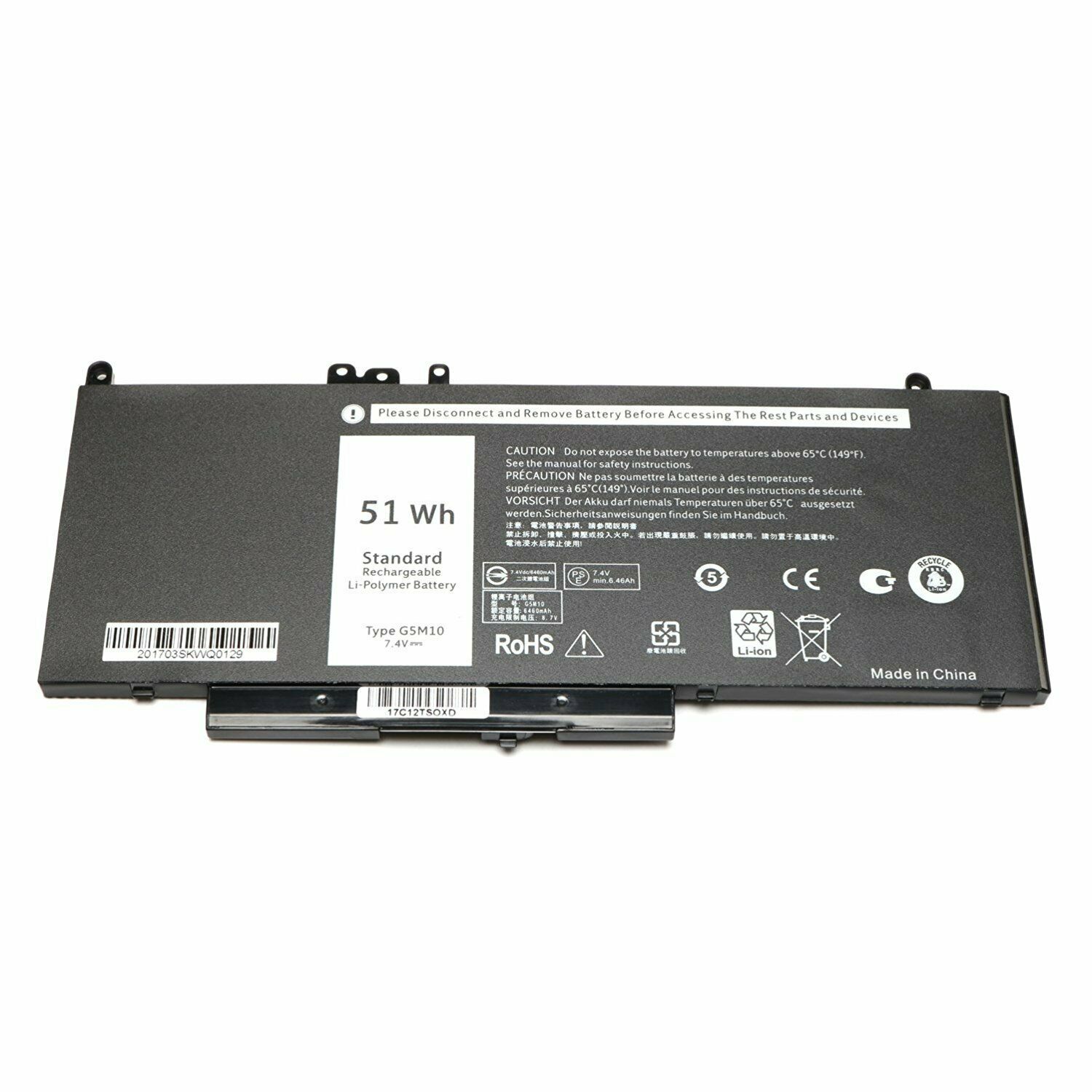 G5M10 WYJC2 1KY05 Dell Latitude E5450 E5470 E5550 E5570 compatible battery