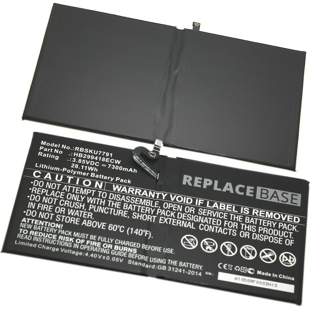 7300mAh HB299418ECW Huawei MediaPad M5 10" 3.85v compatible battery