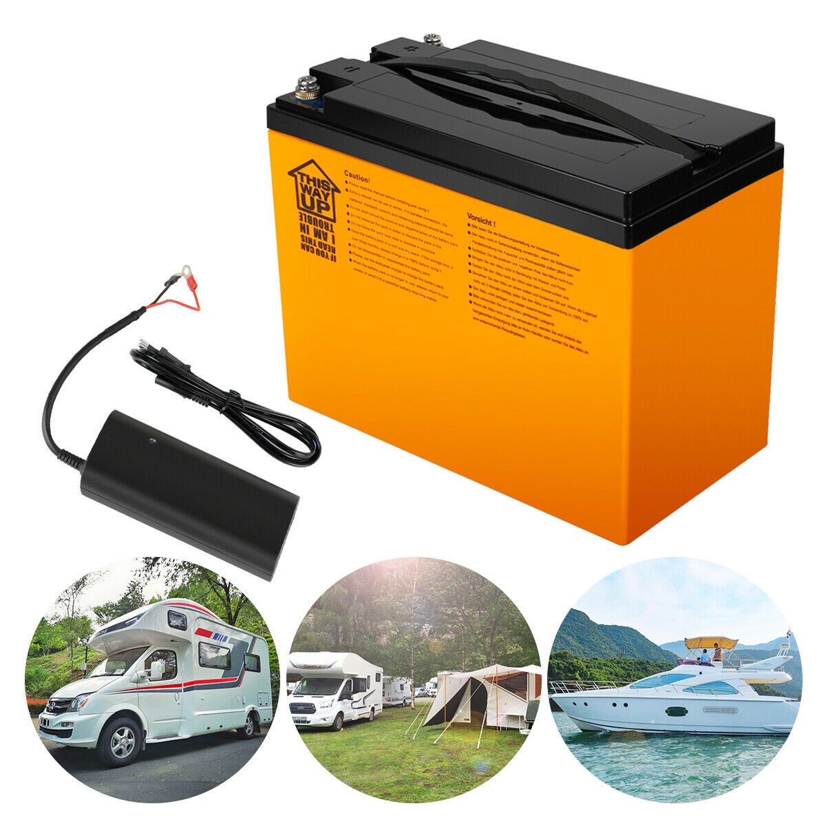 12.8V 42AH LiFePO4 Battery For RV Leisure Marine Boat Caravan Camping Campervan - Click Image to Close