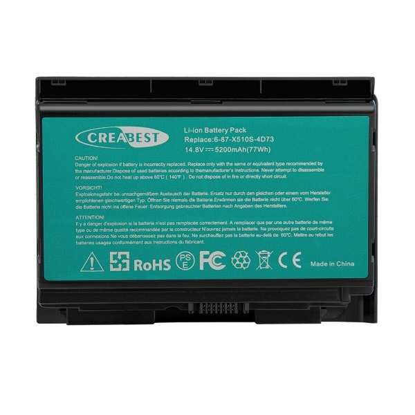 6-87-X510S-4D72 P150HMBAT-8 Clevo P150SM Sager NP8278 NP8268 compatible battery