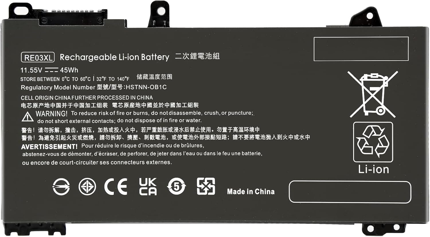 RE03XL HSTNN-0B1C HP ProBook 430 G6 440 G6 450 G6 455 G6 455R G6 compatible battery