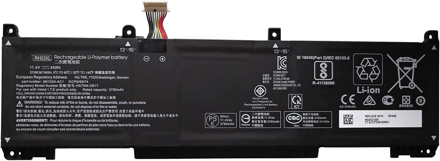 HP RH03XL HSTNN-OB1T HSTNN-DB0B HSTNN-IB9Q HSTNN-UB7X M01524-2B1 M01524-AC1 M02027-005 compatible battery
