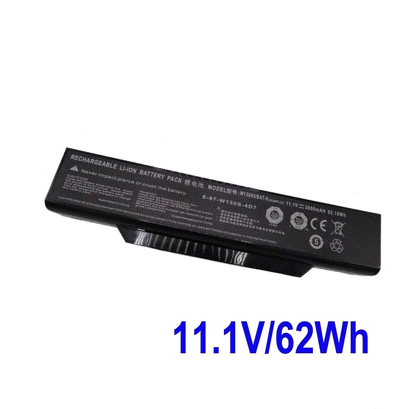 W130HUBAT-6 6-87-W130S-4D7 Clevo W130EV W130EW W130EX W130HU W130HV compatible battery